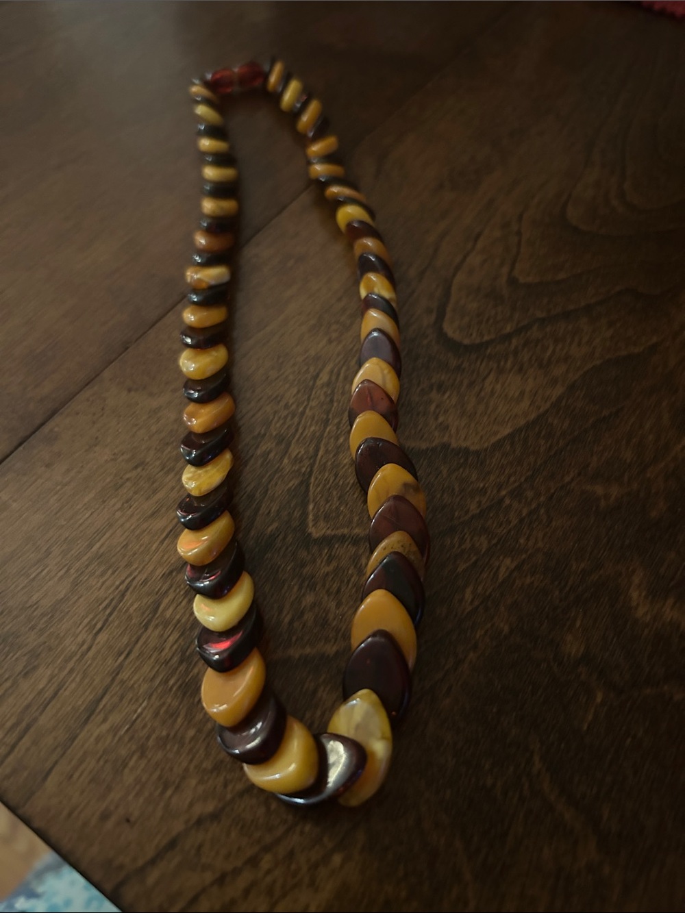 Yellow and Brown Resin Link Necklace